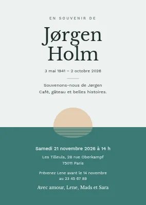 Cérémonie du souvenir — invitation