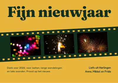 Nieuwjaarskaart — filmstrip