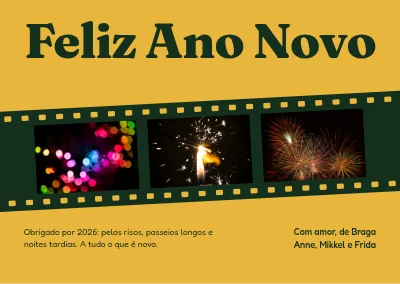 Cartão de Ano Novo — tira de filme