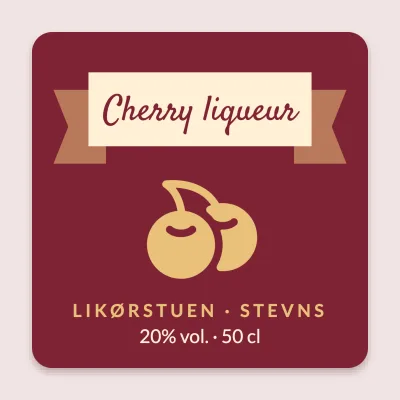 Cherry liqueur with a ribbon