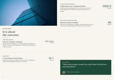 الصفحات 6–7 من Company profile for a law firm – 12 pages