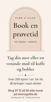 Dørplakat til brudesalon — book en prøvetid