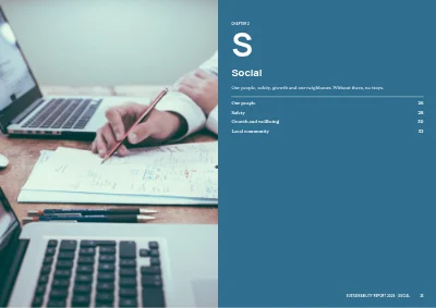 Pages 24–25 of Sustainability report for a manufacturer – 48 pages