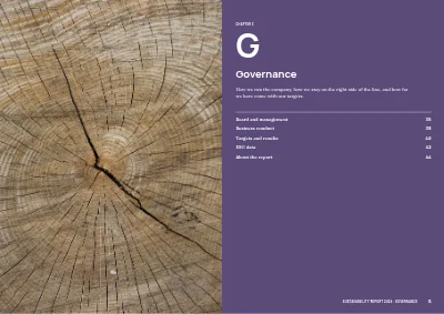 Pages 34–35 of Sustainability report for a manufacturer – 48 pages