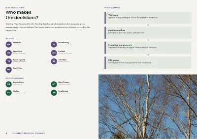 Pages 36–37 of Sustainability report for a manufacturer – 48 pages
