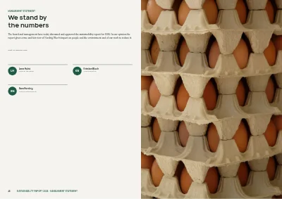 Pages 46–47 of Sustainability report for a manufacturer – 48 pages