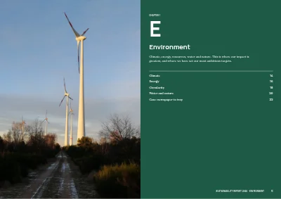 Pages 12–13 of Sustainability report for a manufacturer – 48 pages