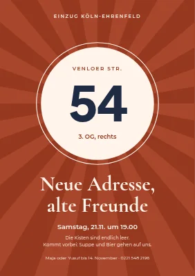 Einweihungsfeier — Hausnummer in Sonnenstrahlen