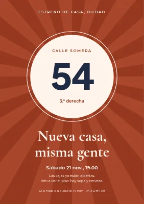 Fiesta de inauguración — número de la casa entre rayos de sol