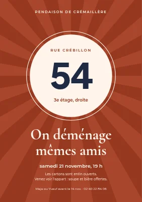 Pendaison de crémaillère — numéro de maison en rayons de soleil