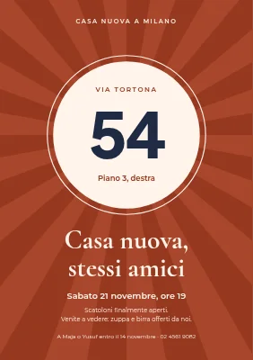 Festa di inaugurazione — numero civico tra i raggi del sole