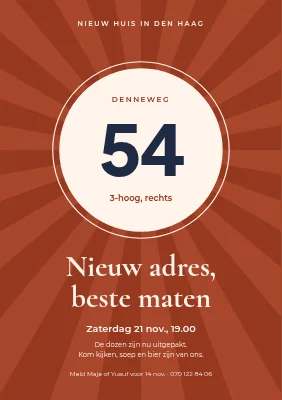Housewarming — huisnummer in zonnestralen