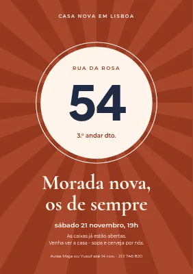 Festa de inauguração — número da casa em raios de sol