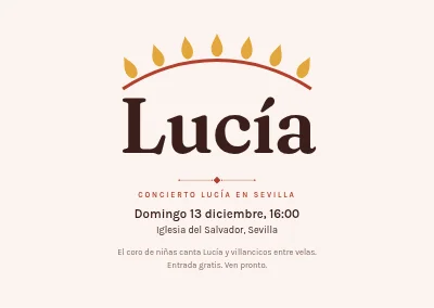 Concierto de Santa Lucía — corona de velas
