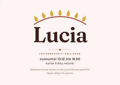 Lucia-konsertti — kynttilöiden kruunu