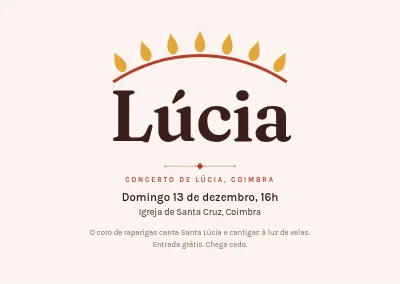 Concerto de Santa Luzia — coroa de velas