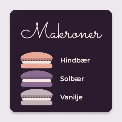 Makroner i tre smage