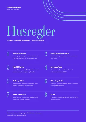 Husregler — løpeklubb