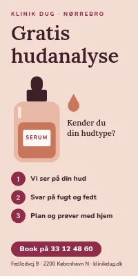 Dørplakat til hudklinik — gratis hudanalyse