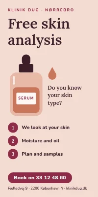 Door poster for a skin clinic — a free skin analysis