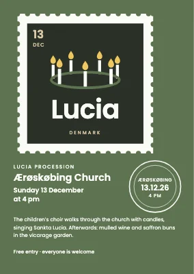 Lucia celebration — stamp with a crown of candles