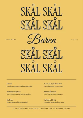 Drinkmeny til festivalbryllup — skål