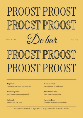 Drankenkaart voor een festivalbruiloft — proost