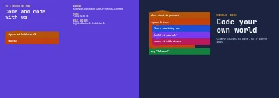 Cover of Course catalogue for a coding school – 16 pages