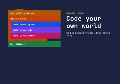 Course catalogue for a coding school – 16 pages