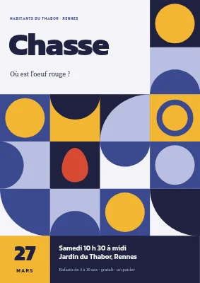 Chasse aux œufs — affiche Bauhaus