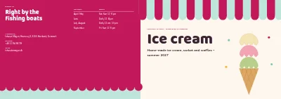 Cover of Ice cream menu for an ice cream parlour – 8 pages