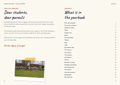 Pagine 2–3 di Yearbook for a boarding school – 64 pages