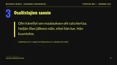 Sivu 5 – Taideprojekti — Mestareiden jälkeen