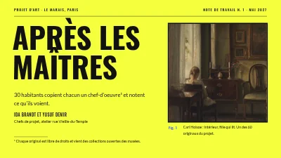 Projet artistique — D'après les maîtres