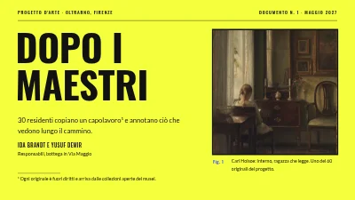 Progetto artistico — Dopo i maestri