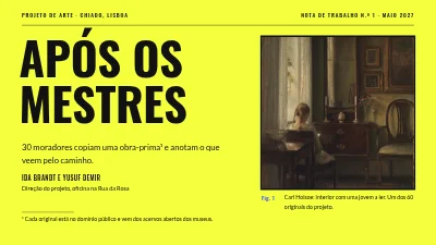 Projeto artístico — Depois dos mestres