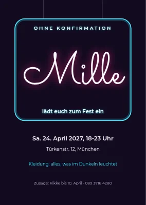 Alternative zur Konfirmation — Neonschild im Dunkeln
