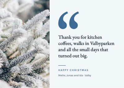 Christmas card — a personal note
