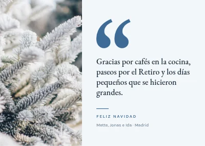 Tarjeta de Navidad — una nota personal
