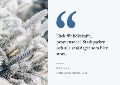 Julkort — en personlig hälsning