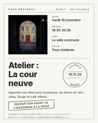 Association de logement — atelier dans la cour