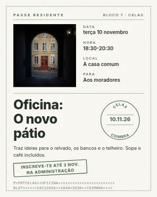 Associação de moradores — oficina no pátio