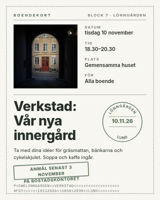 Bostadsförening — verkstad på gården