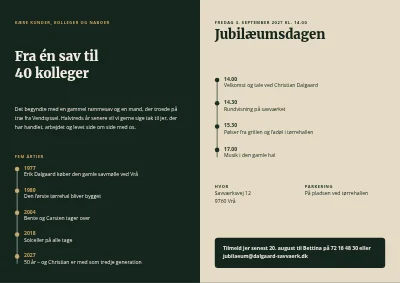 Side 2 af Firmajubilæum med årringe