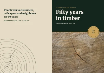 Company jubilee with tree rings