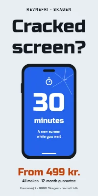 Door poster for a phone repair shop — screen repair in 30 minutes
