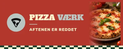 PIZZA VÆRK — pizzaskilt