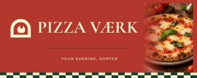 PIZZA VÆRK — Pizzeria sign