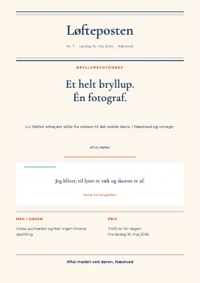 Bryllupsfotograf i Næstved