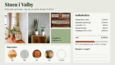 Moodboard til stuen